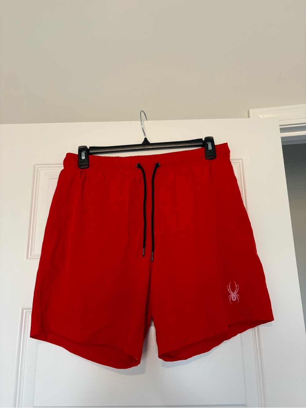 Men's Red Performance Spyder Swim Shorts with Drawstring XL